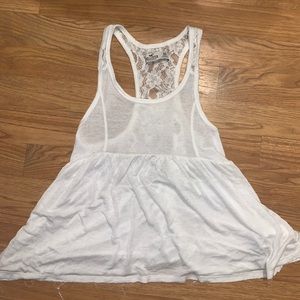 White tank top lace back
